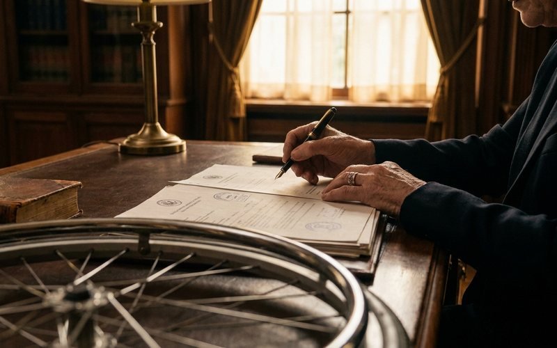 Pessoa em cadeira de rodas preenchendo documentos previdenciários