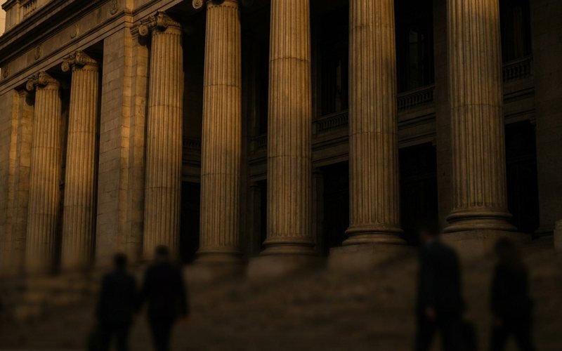 Colunas de um prédio público institucional